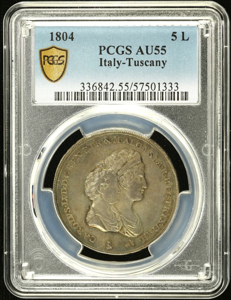 Italy/San Marino/Vatican 5 Lira 1804 PCGS AU55 0151831
