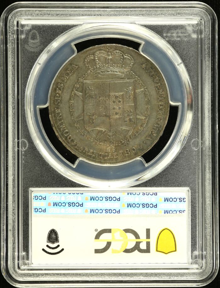 Italy/San Marino/Vatican 5 Lira 1804 PCGS AU55 0151831Italy/San Marino/Vatican 5 Lira 1804 PCGS AU55 0151831 - Image 2