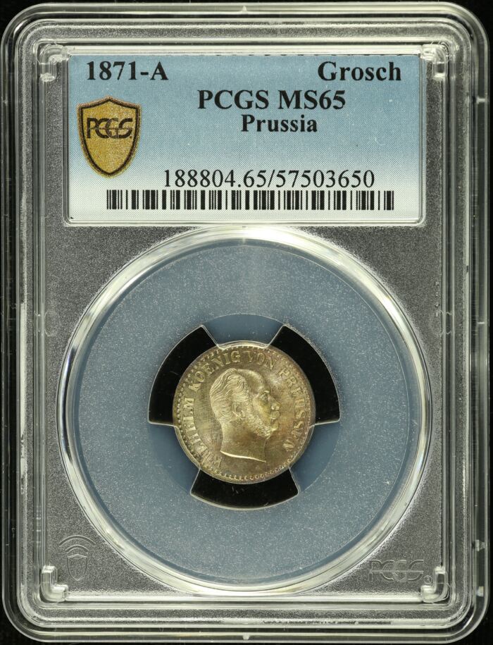Germany Silver Groschen 1871 A PCGS MS65 0151849Germany Silver Groschen 1871 A PCGS MS65 0151849