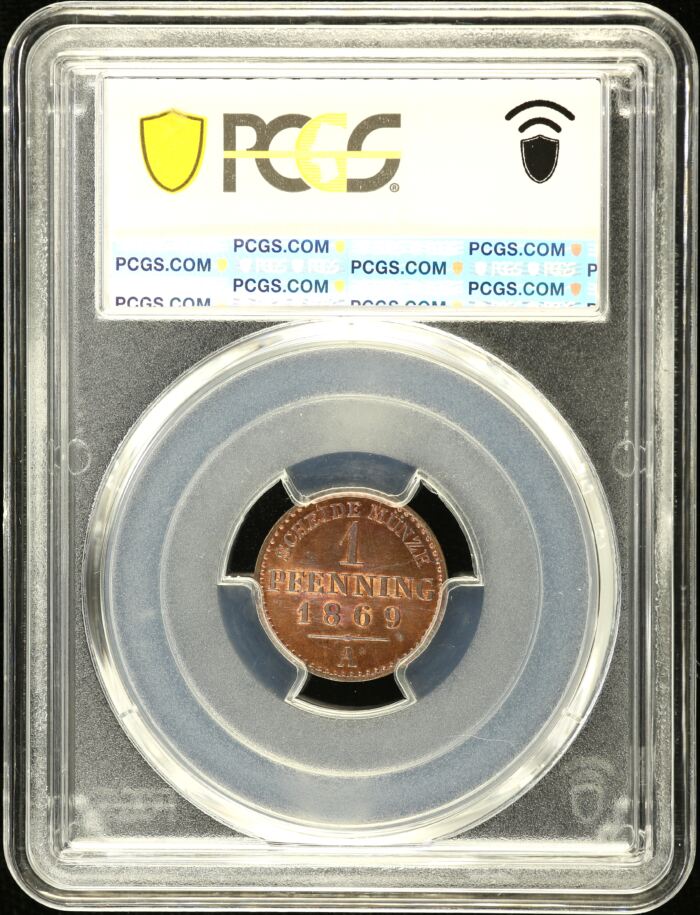 Germany Pfennig 1869 A PCGS MS65RB 0151856Germany Pfennig 1869 A PCGS MS65RB 0151856 - Image 2