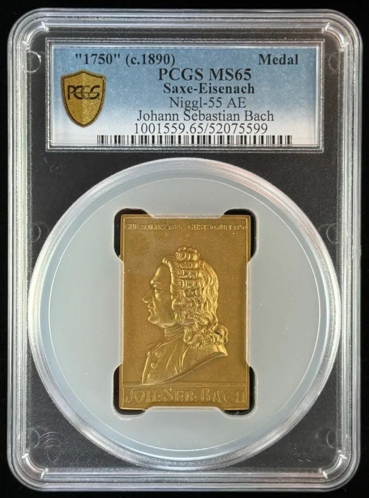 Germany Johann Sebastian Bach Bronze Medal 1750 (c.1890) Saxe-Eisenach PCGS MS65 0151857