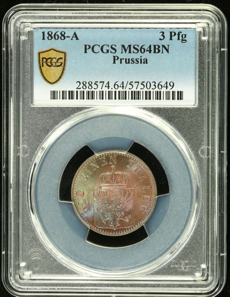 Germany 3 Pfennig 1868 A PCGS MS64BN 0151859