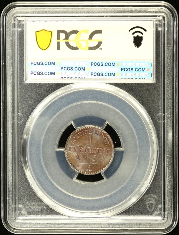 Germany Pfennig 1853 A PCGS MS65BN 0151861Germany Pfennig 1853 A PCGS MS65BN 0151861 - Image 2