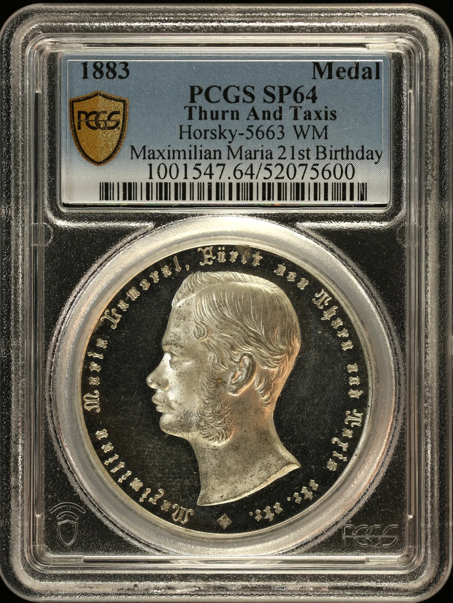 Germany Maximilian Maria 21st Birthday Medal 1883 PCGS SP64 0151862