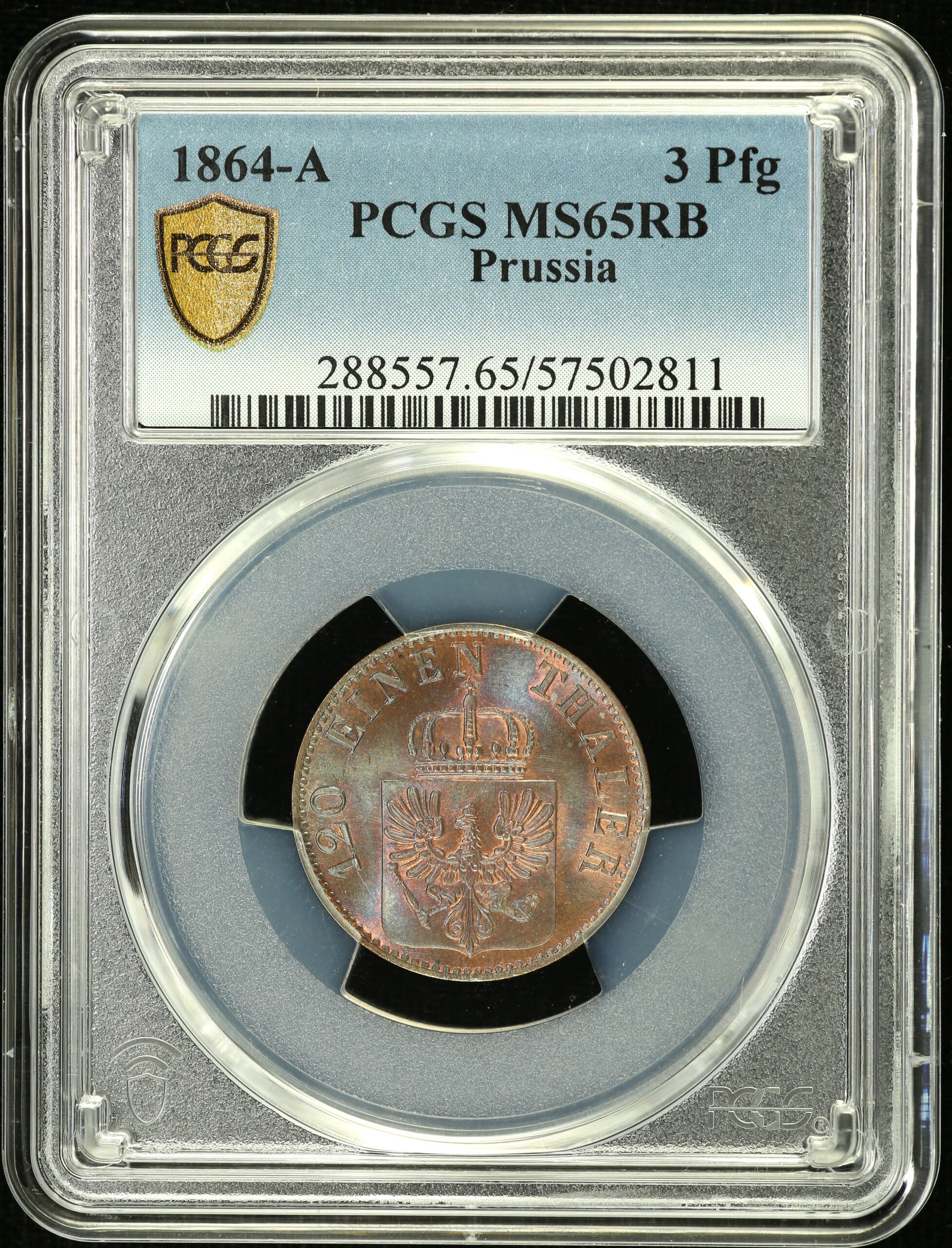 Germany 3 Pfennig 1864 A PCGS MS65RB 0151864