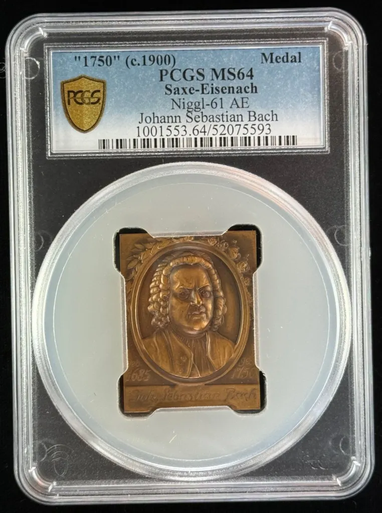 Germany Johann Sebastian Bach Bronze Medal 1750 (c.1900) Saxe-Eisenach PCGS MS64 0151868