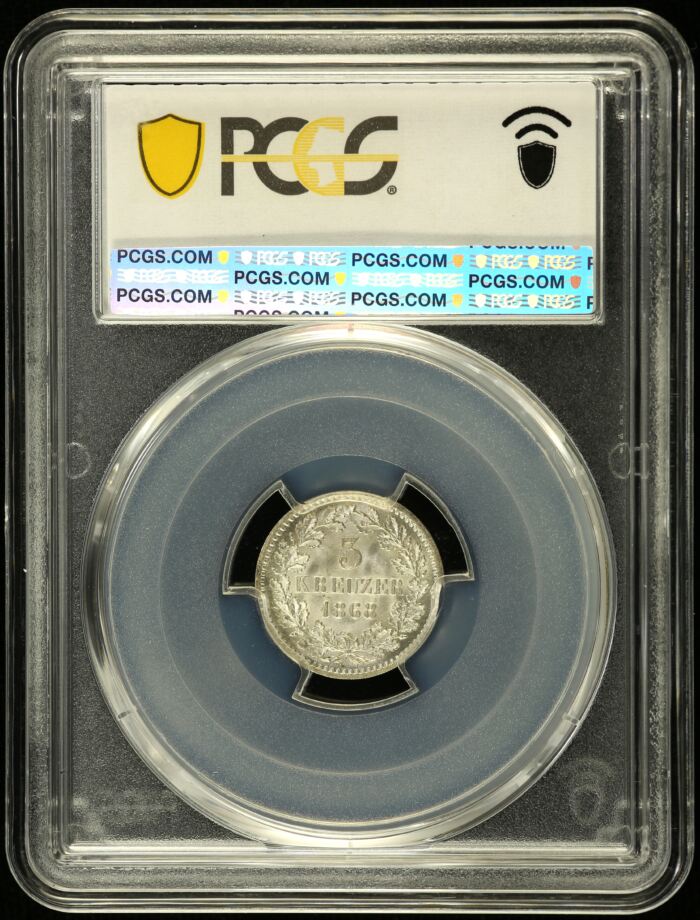 Germany 3 Kreuzer 1868 PCGS MS66 0151875Germany 3 Kreuzer 1868 PCGS MS66 0151875 - Image 2