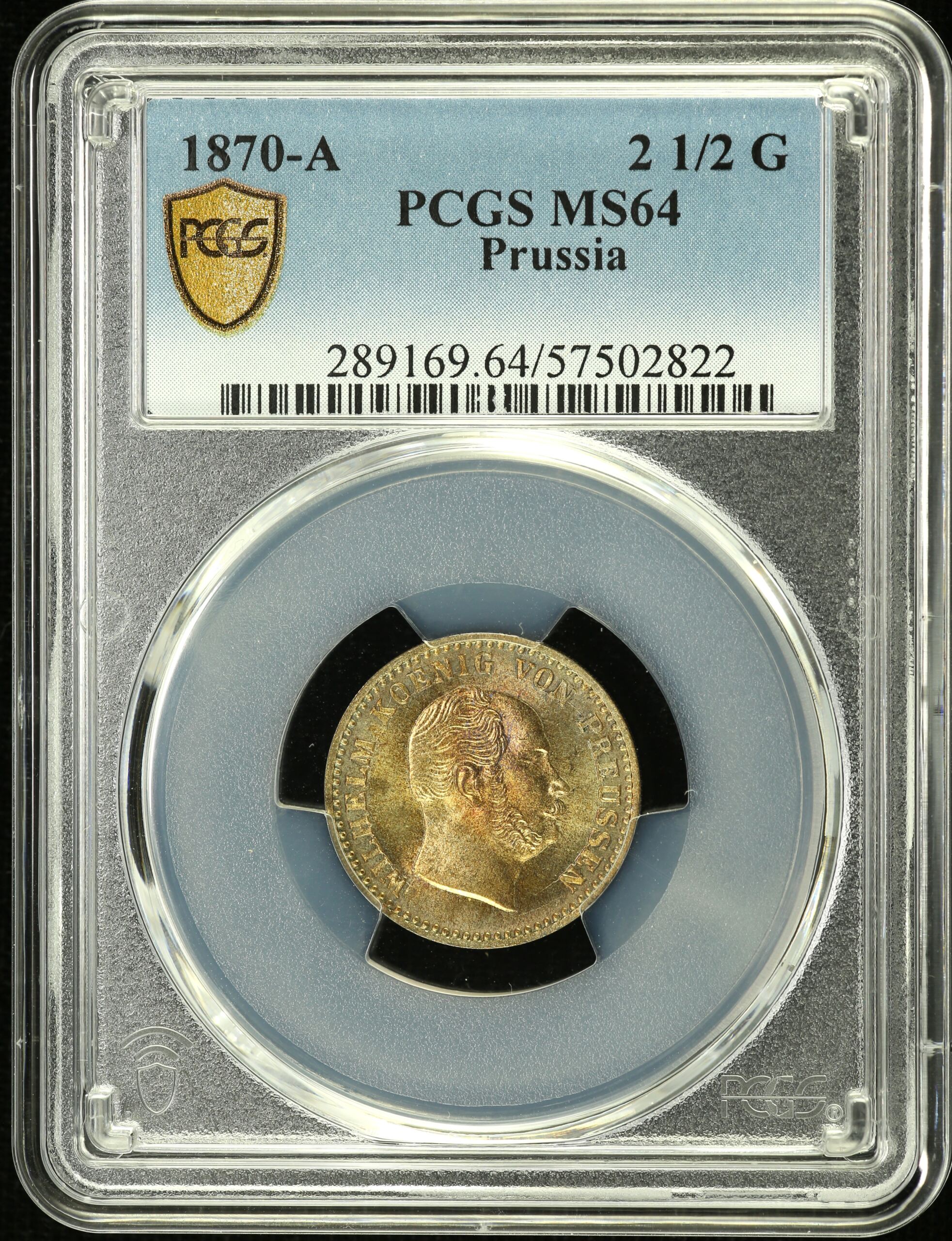 Germany 2 1/2 Silver Groschen 1870 A PCGS MS64 0151876
