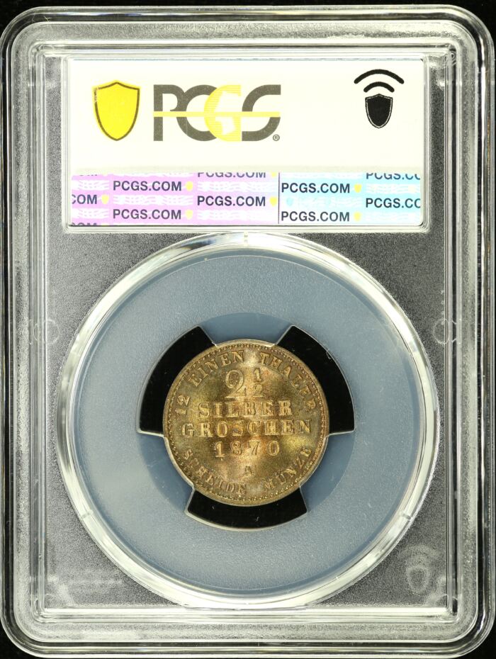 Germany 2 1/2 Silver Groschen 1870 A PCGS MS64 0151876Germany 2 1/2 Silver Groschen 1870 A PCGS MS64 0151876 - Image 2
