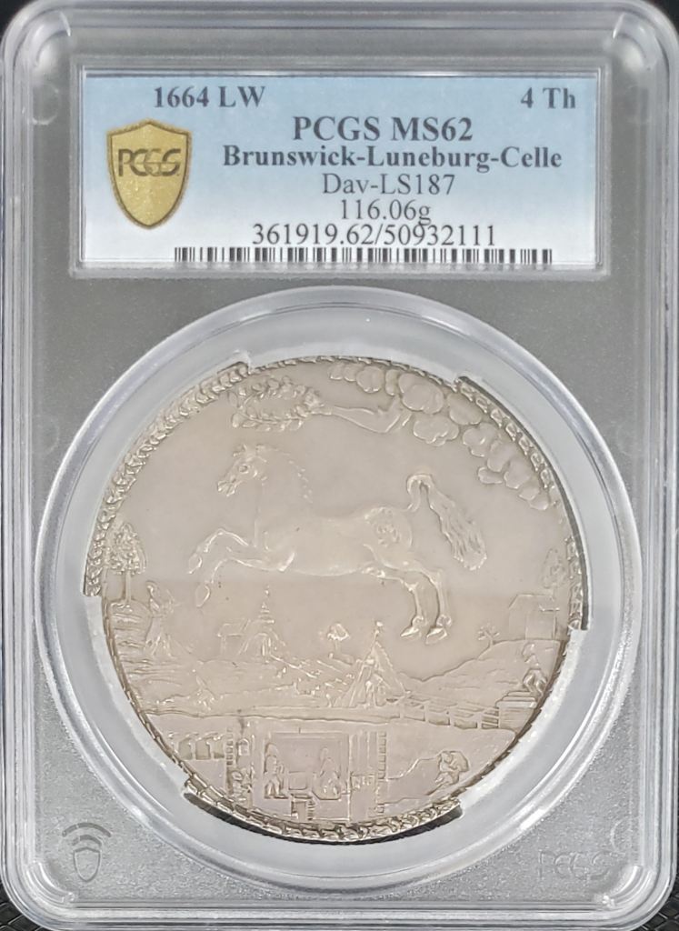 Germany Loser zu 4 Reichstalern Medal 1664 LW DAV-LS187 PCGS MS62 0151889