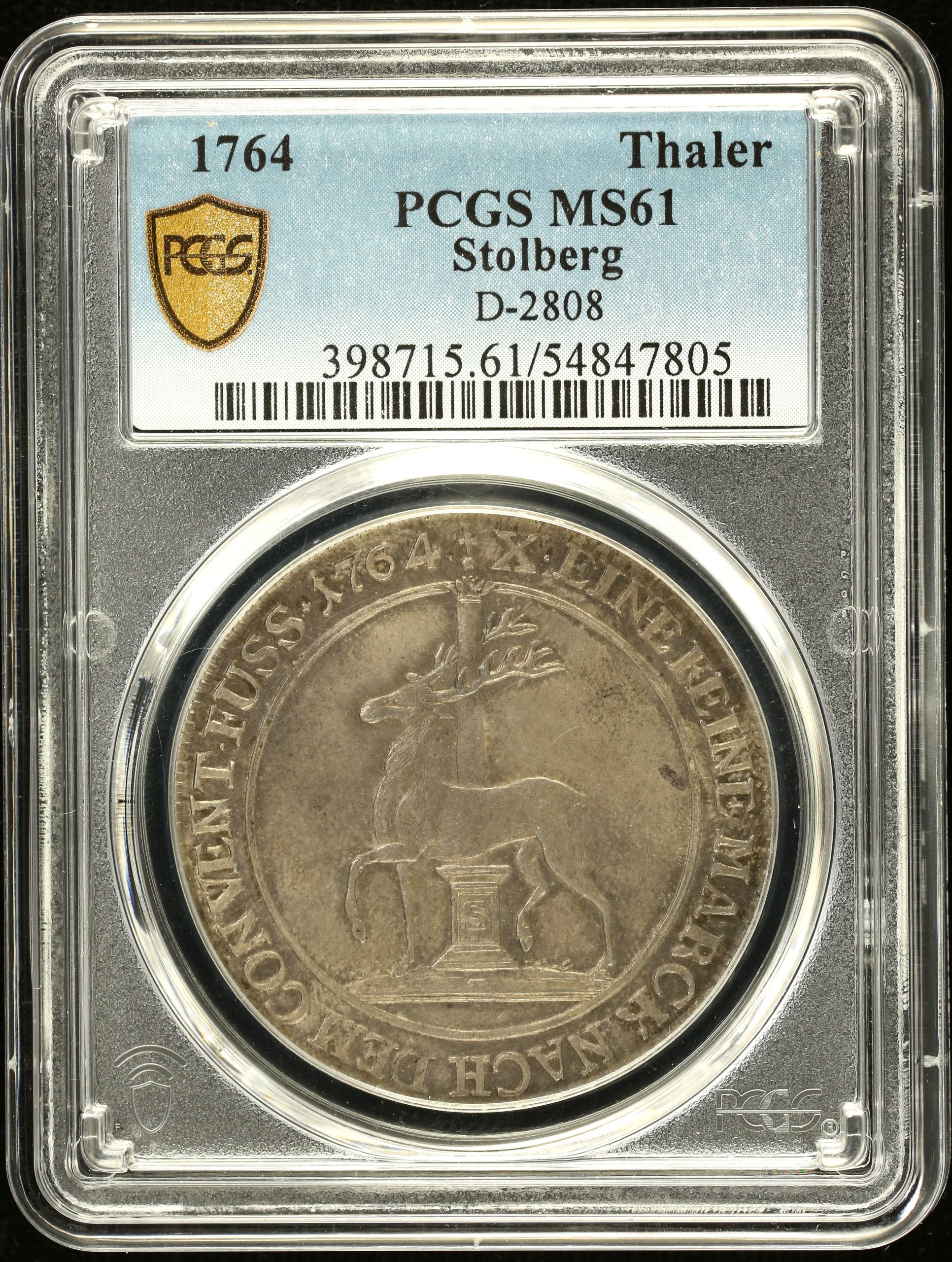 Germany Thaler 1764 Stolberg PCGS MS61 0151906