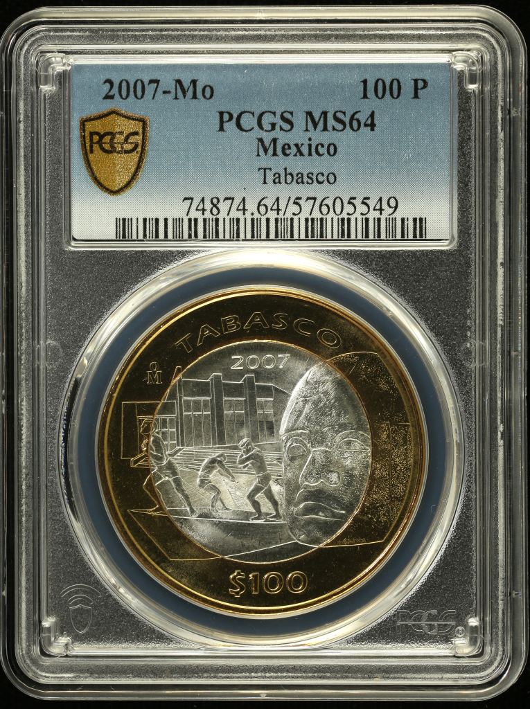 Modern Silver & Minors 100 Peso 2007 Mo PCGS MS64 0151996