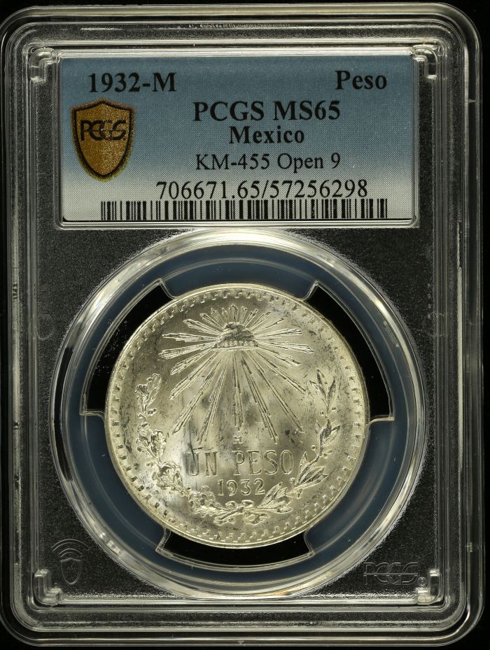 Modern Silver & Minors Peso 1932 M KM-455 PCGS MS65 0152152Modern Silver & Minors Peso 1932 M KM-455 PCGS MS65 0152152