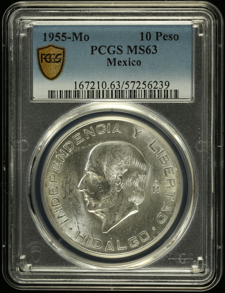 Modern Silver & Minors 10 Peso 1955 Mo PCGS MS63 0152040