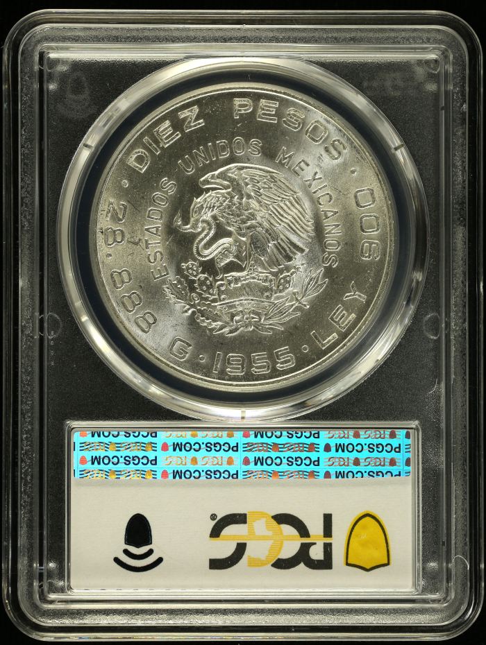 Modern Silver & Minors 10 Peso 1955 Mo PCGS MS63 0152040Modern Silver & Minors 10 Peso 1955 Mo PCGS MS63 0152040 - Image 2