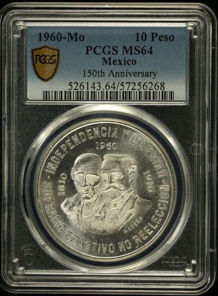 Modern Silver & Minors 10 Peso 1960 Mo PCGS MS64 0152045