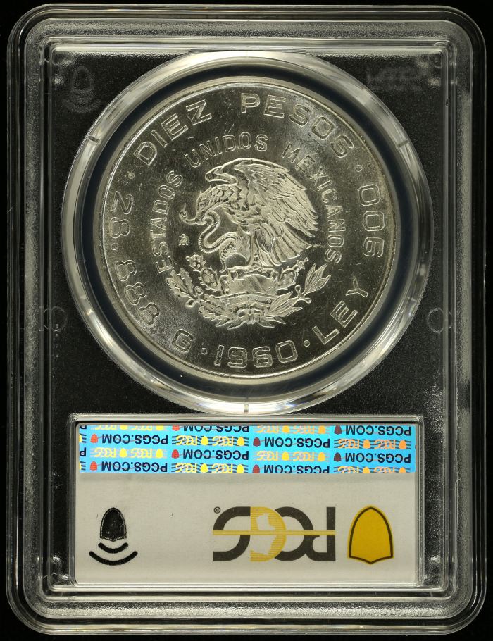 Modern Silver & Minors 10 Peso 1960 Mo PCGS MS64 0152045Modern Silver & Minors 10 Peso 1960 Mo PCGS MS64 0152045 - Image 2