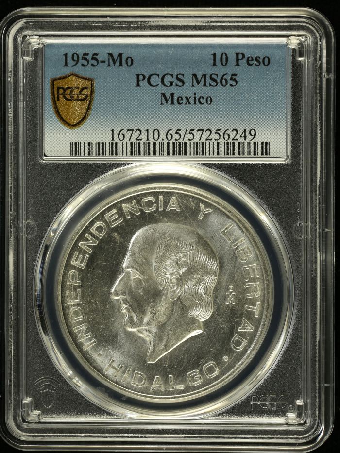 Modern Silver & Minors 10 Peso 1955 Mo PCGS MS65 0152058Modern Silver & Minors 10 Peso 1955 Mo PCGS MS65 0152058