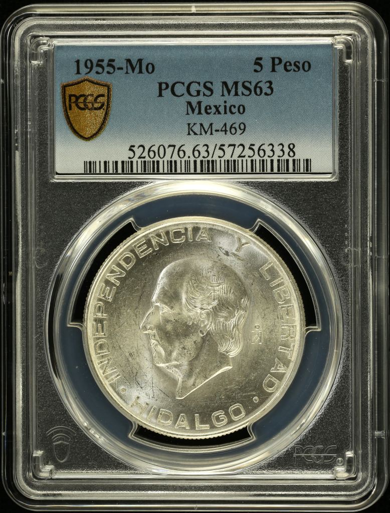 Modern Silver & Minors 5 Peso 1955 Mo KM-469 PCGS MS63 0152103