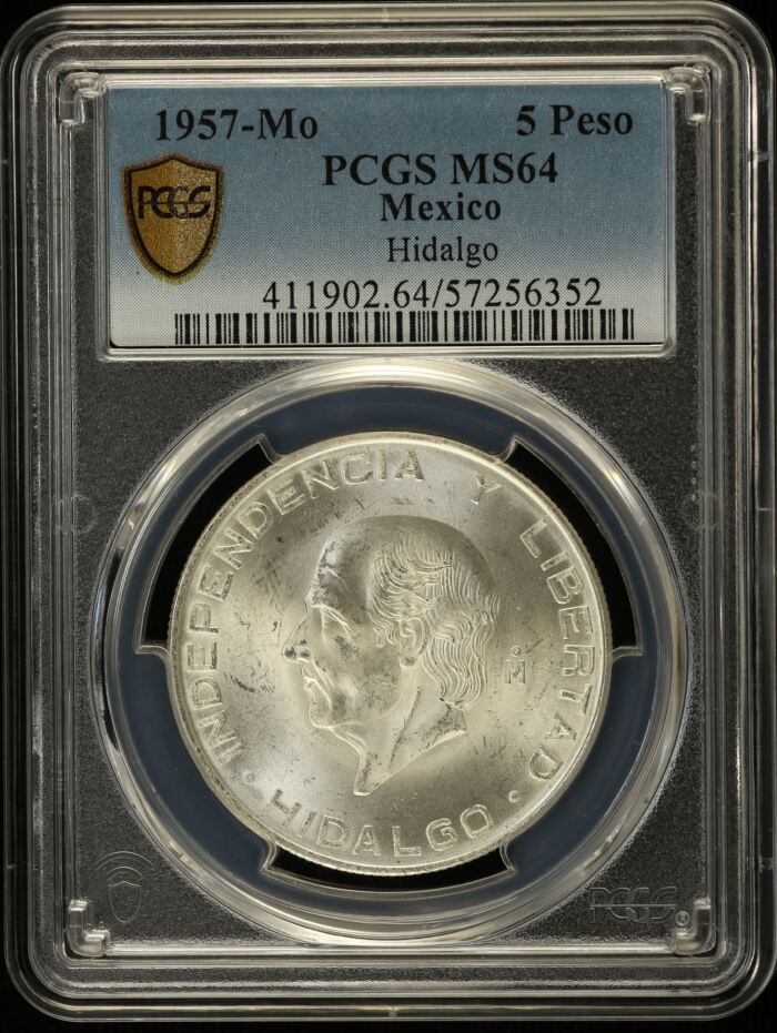 Modern Silver & Minors 5 Peso 1957 Mo PCGS MS64 0152110Modern Silver & Minors 5 Peso 1957 Mo PCGS MS64 0152110