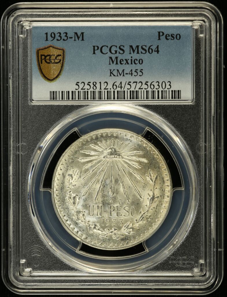 Modern Silver & Minors Peso 1933 M KM-455 PCGS MS64 0152130