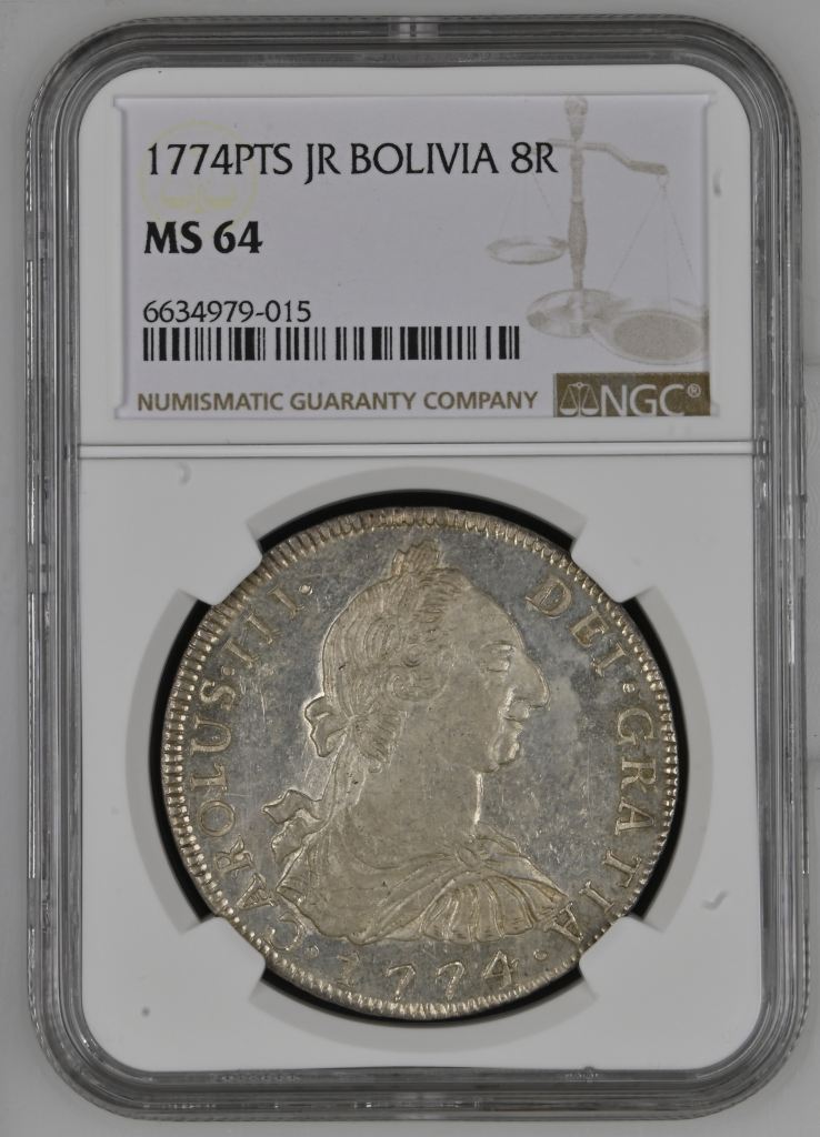 Bolivia 8 Reales 1774 Pts JR NGC MS64 0152168