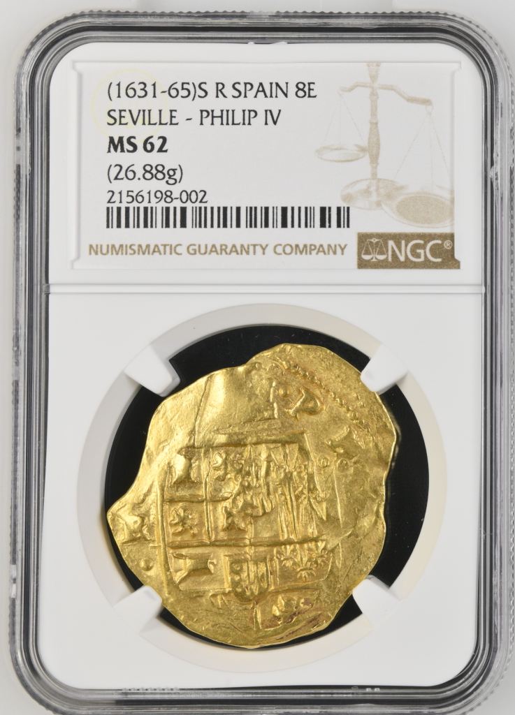 Spain 8 Escudos (1631-65) S R NGC MS62 0152169