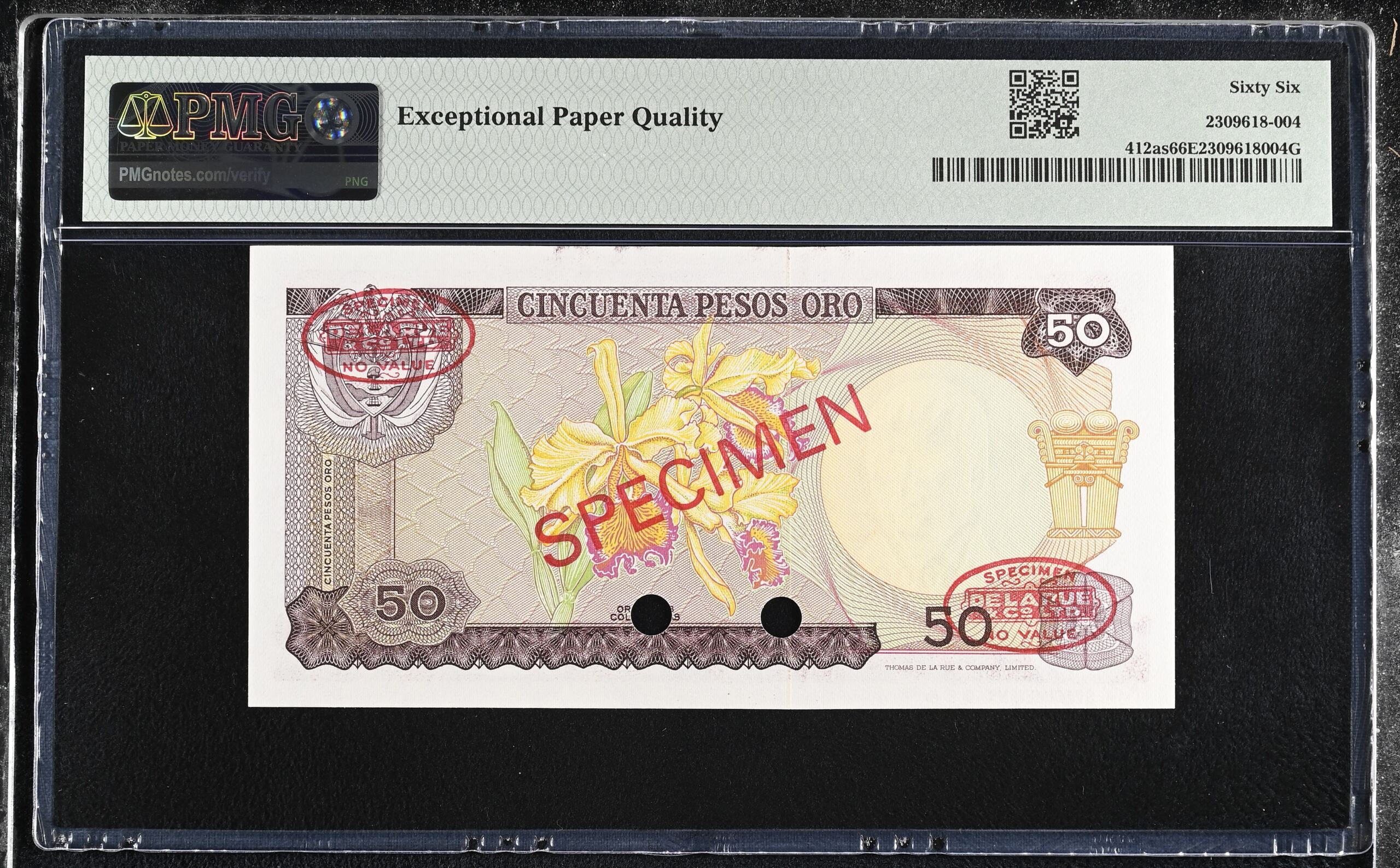 Colombia World Currency Colombia 50 Pesos Oro 1969 Pick 412as PMG Gem UNC 66 EPQ 0152336 Colombia 50 Pesos Oro 1969 Pick 412as PMG Gem UNC 66 EPQ 0152336Colombia 50 Pesos Oro 1969 Pick 412as PMG Gem UNC 66 EPQ 0152336 - Image 2