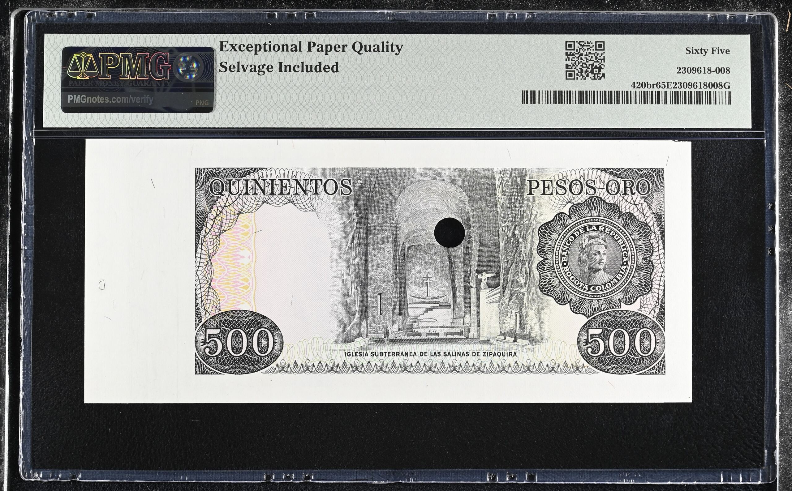 Colombia World Currency Colombia 500 Pesos Oro 1979 Pick 420br PMG Gem UNC 65 EPQ 0152340 Colombia 500 Pesos Oro 1979 Pick 420br PMG Gem UNC 65 EPQ 0152340Colombia 500 Pesos Oro 1979 Pick 420br PMG Gem UNC 65 EPQ 0152340 - Image 2