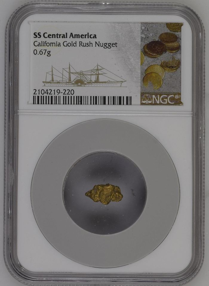S.S. Central America (1857) California Gold Rush Nugget NGC 0152368S.S. Central America (1857) California Gold Rush Nugget NGC 0152368