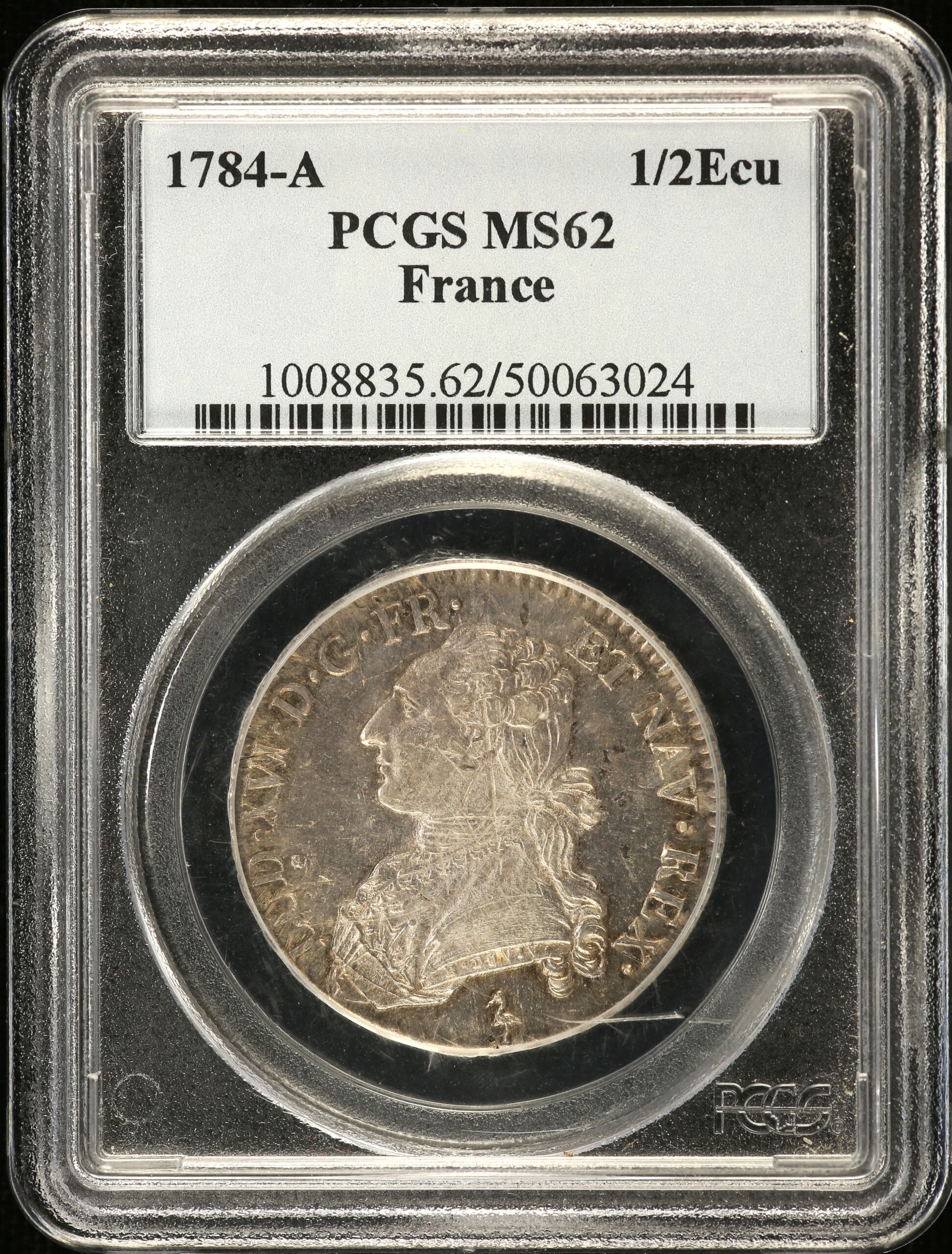 France 1/2 Ecu 1784 A PCGS MS62 0152534