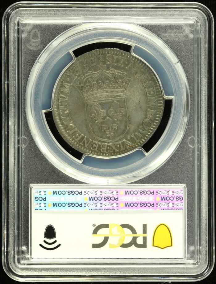 France 1/2 Ecu 1652 X KM-164.22 PCGS MS61 0152539France 1/2 Ecu 1652 X KM-164.22 PCGS MS61 0152539 - Image 2