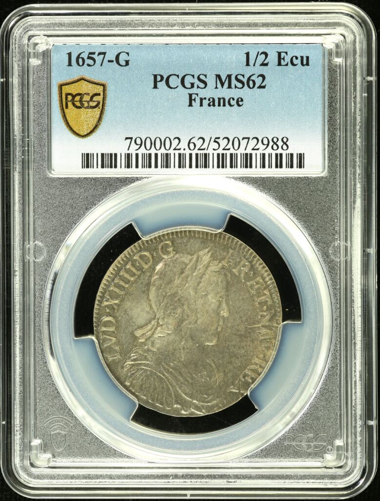 France 1/2 Ecu 1657 G PCGS MS62 0152543
