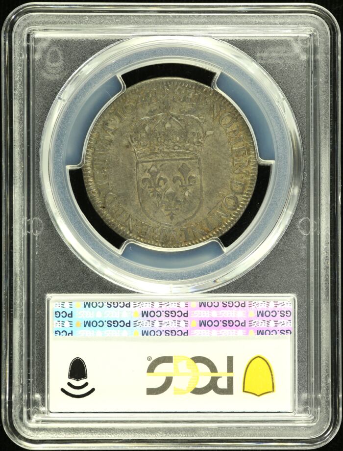 France 1/2 Ecu 1648 A PCGS AU58 0152548France 1/2 Ecu 1648 A PCGS AU58 0152548 - Image 2