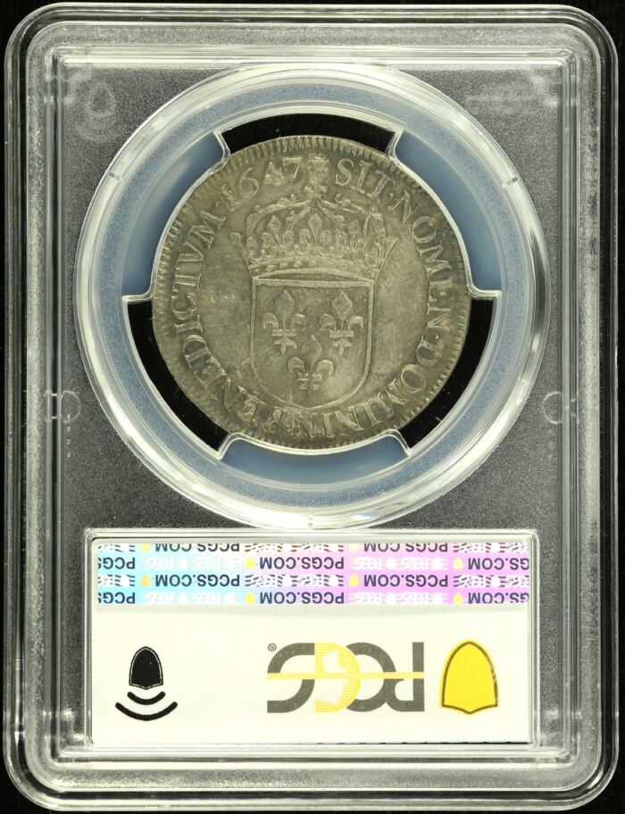 France 1/2 Ecu 1647 N PCGS MS61 0152550France 1/2 Ecu 1647 N PCGS MS61 0152550 - Image 2