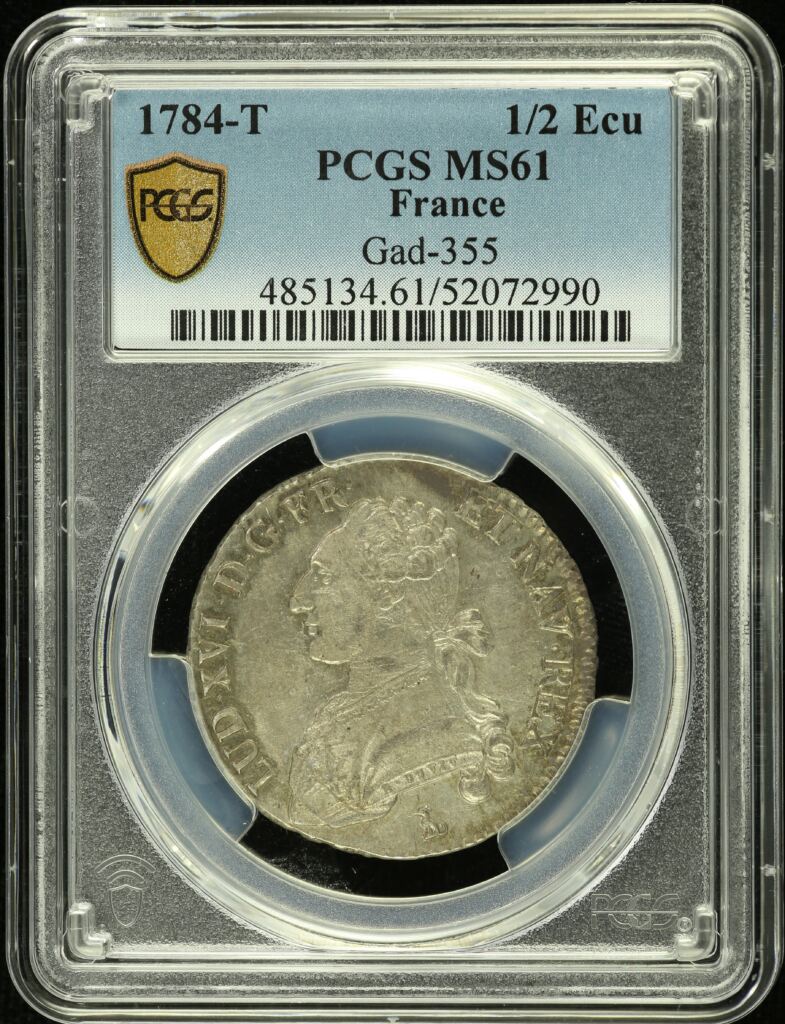 France 1/2 Ecu 1784 T Gad-355 PCGS MS61 0152556