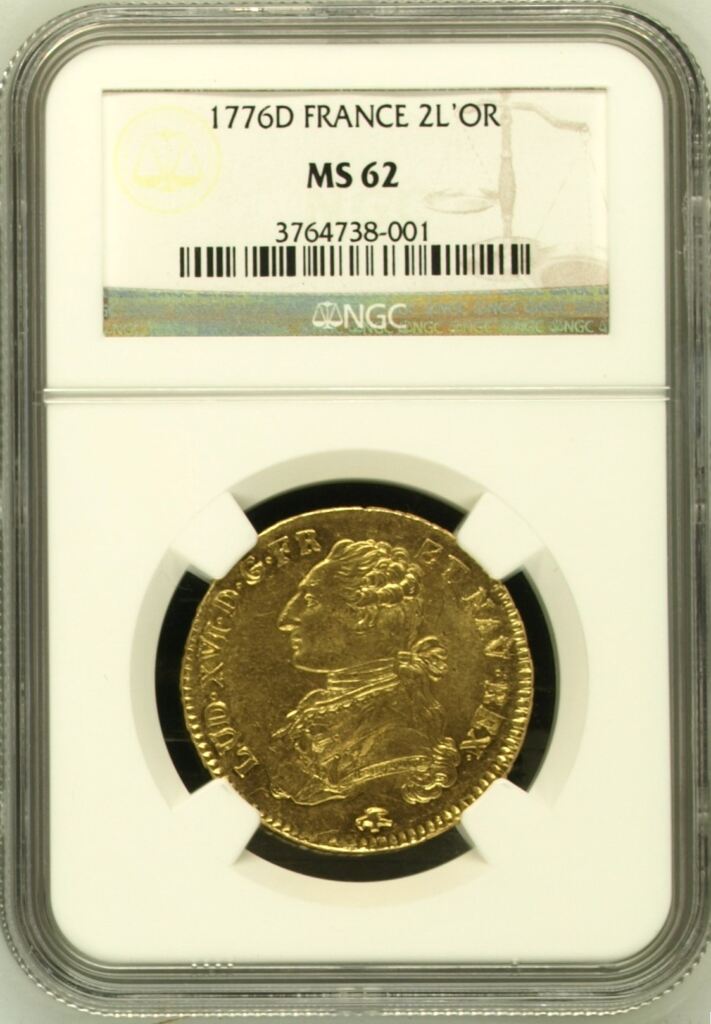 France 2 Louis d or 1776 D NGC MS62 0152583