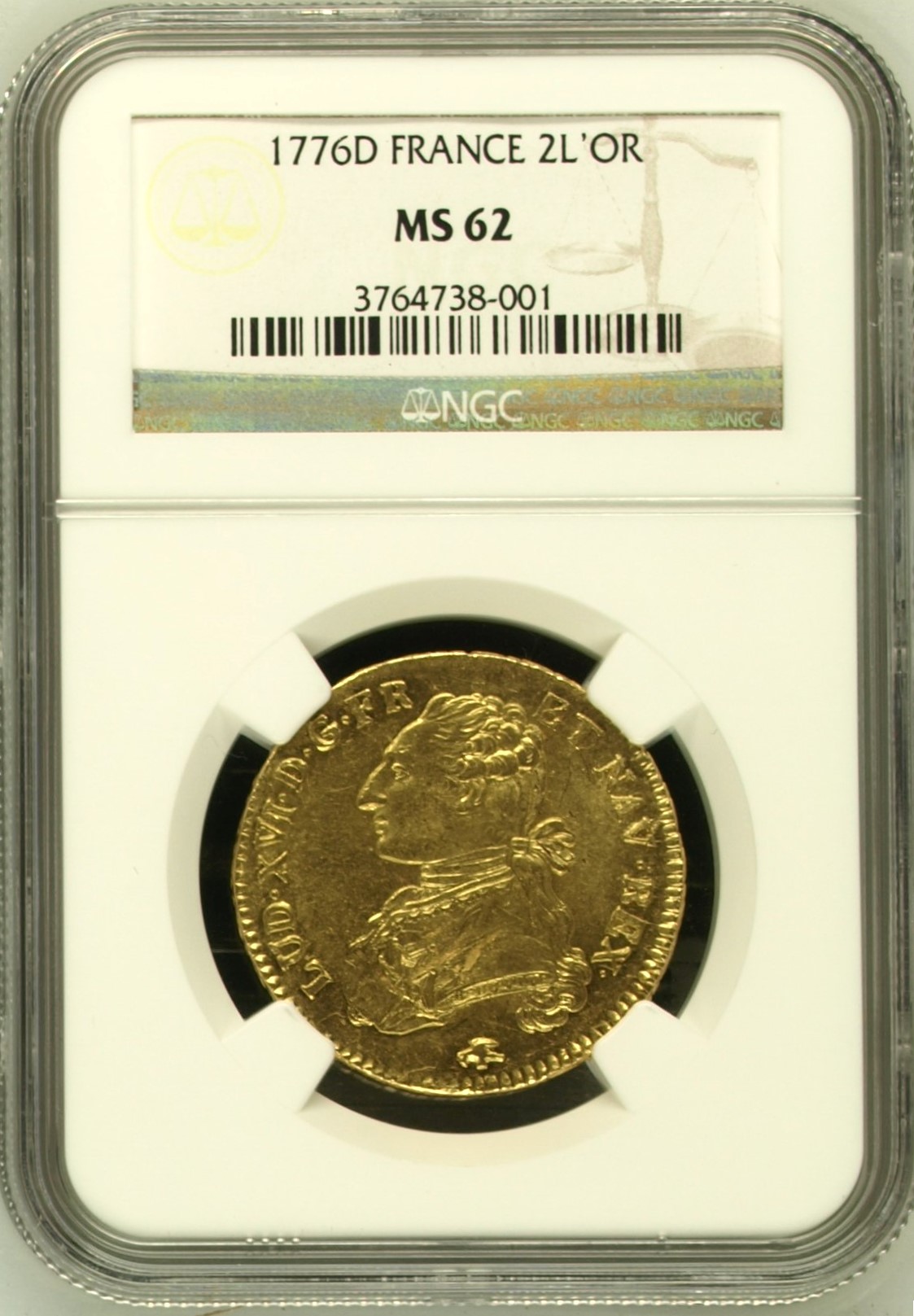 France 2 Louis d or 1776 D NGC MS62 0152583
