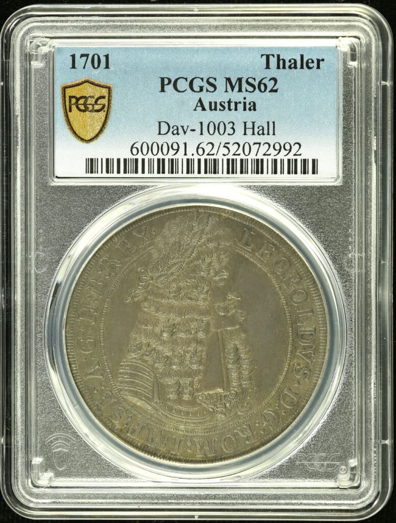 Austria Taler 1701 Hall Dav-1003 PCGS MS62 0152588