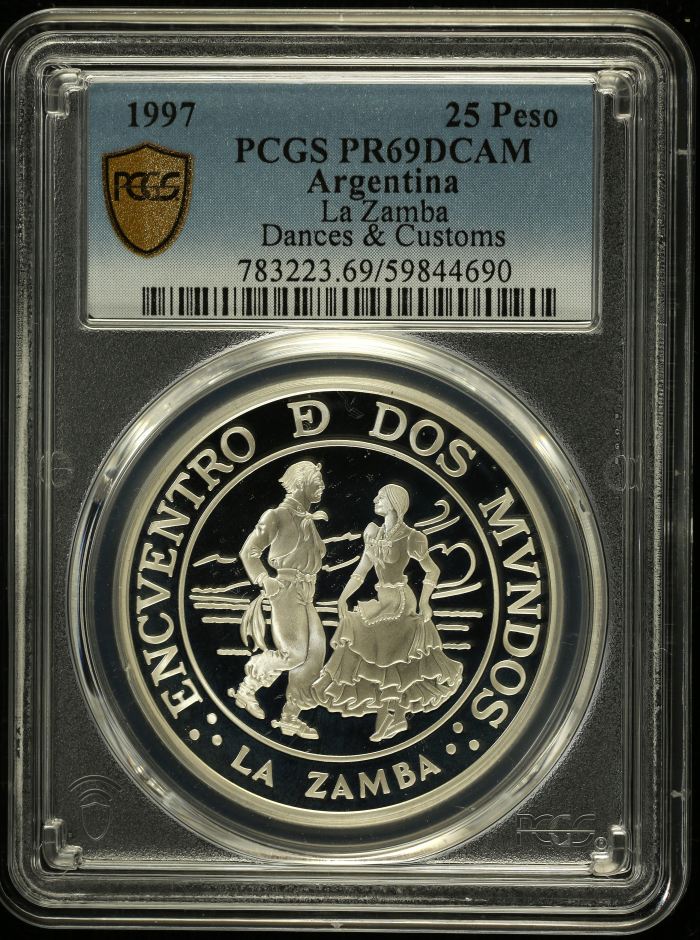 Argentina 25 Peso 1997 PCGS PR69DCAM 0152158Argentina 25 Peso 1997 PCGS PR69DCAM 0152158