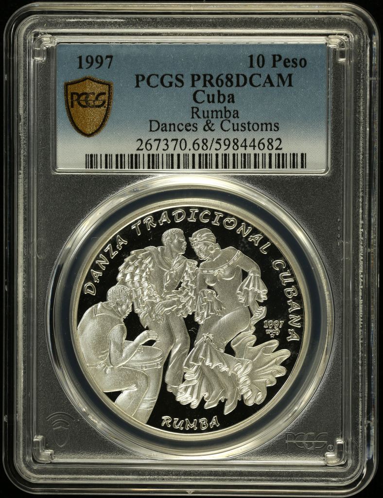 Cuba 10 Peso 1997 PCGS PR68DCAM 0152163