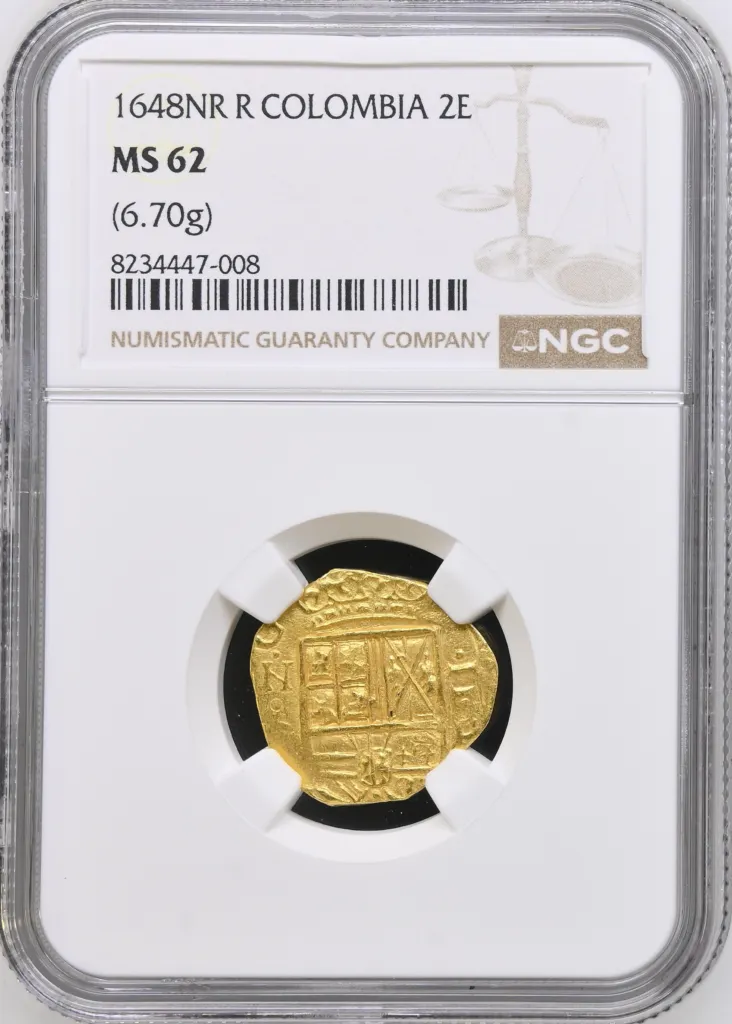 Colombia Latin American Coins Colombia 2 Escudos 1648 NR R NGC MS62 0152172 Colombia 2 Escudos 1648 NR R NGC MS62 0152172