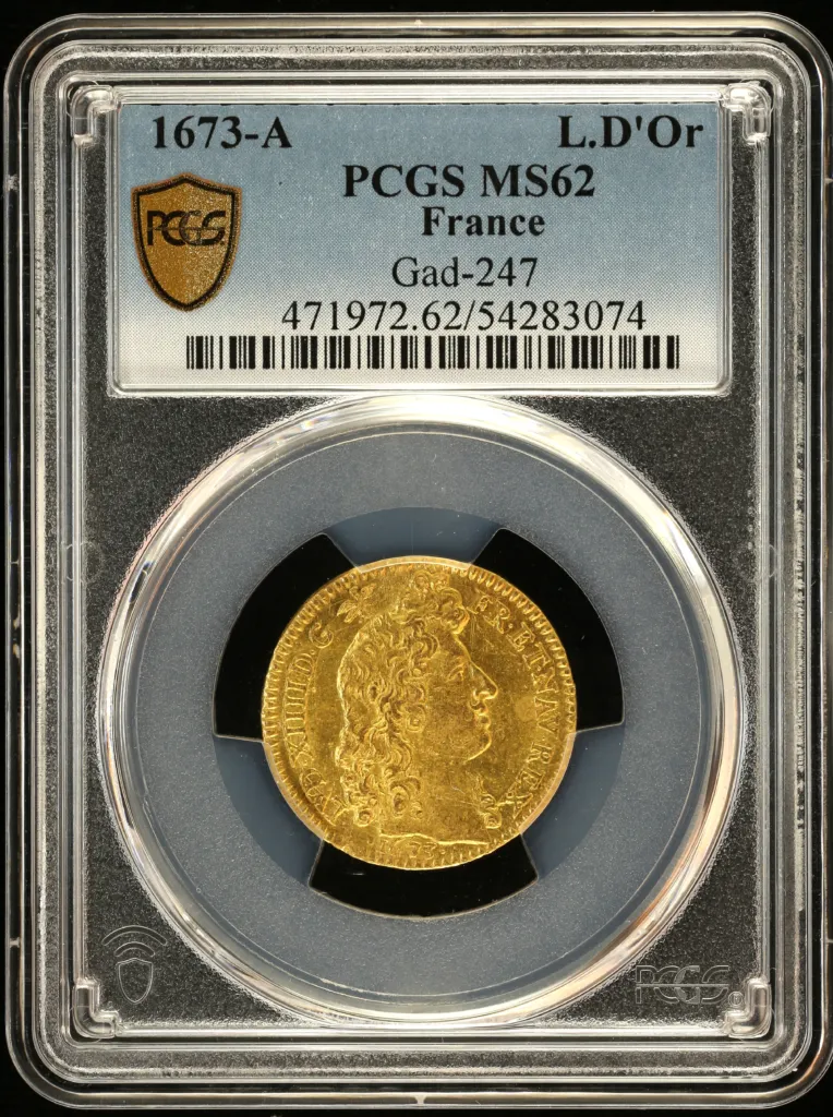 France Louis d or 1673 A Gad-247 PCGS MS62 0151750