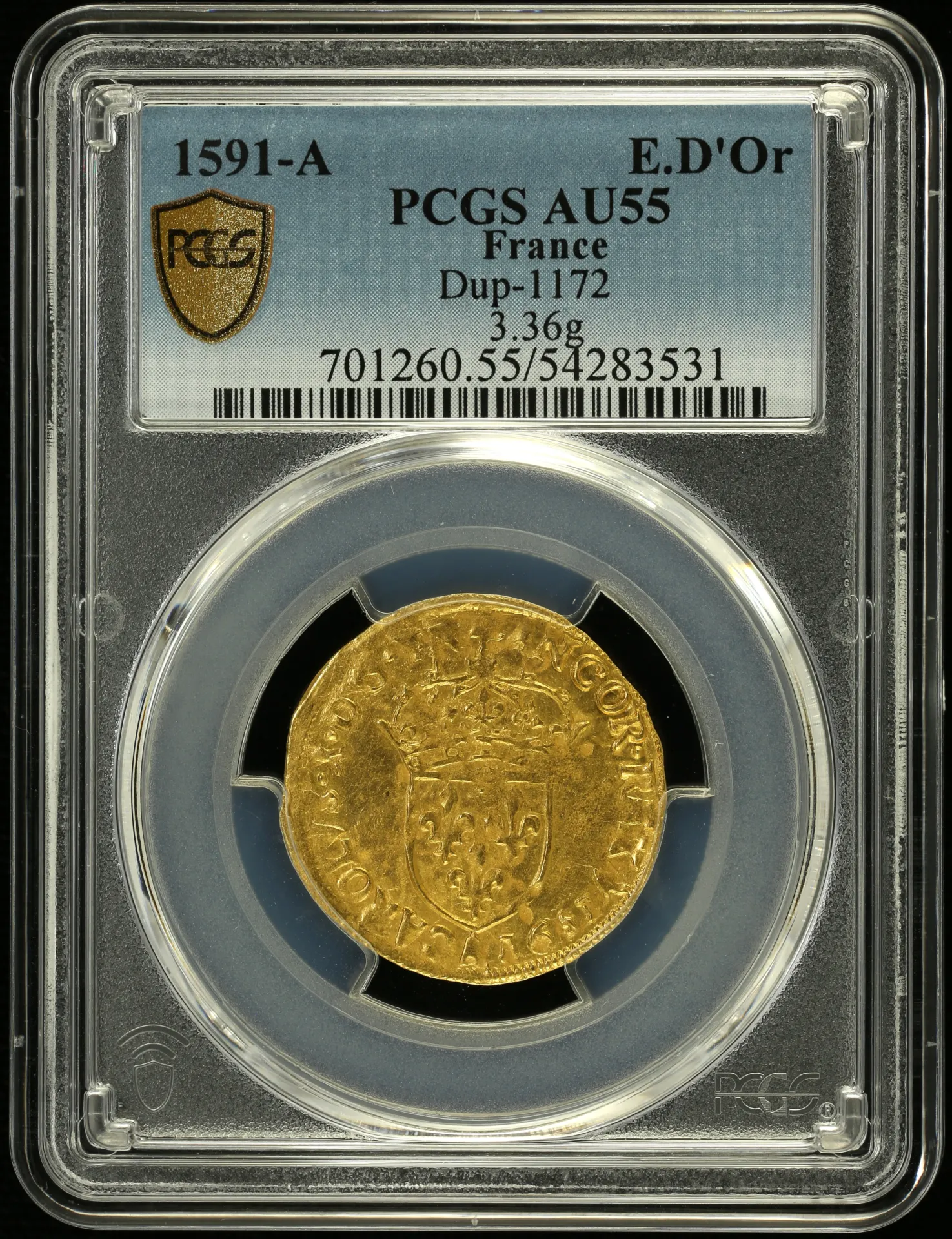 Europe France World Coins France Ecu d or 1591 A PCGS AU55 Dup-1172 0151764 France Ecu d or 1591 A PCGS AU55 Dup-1172 0151764