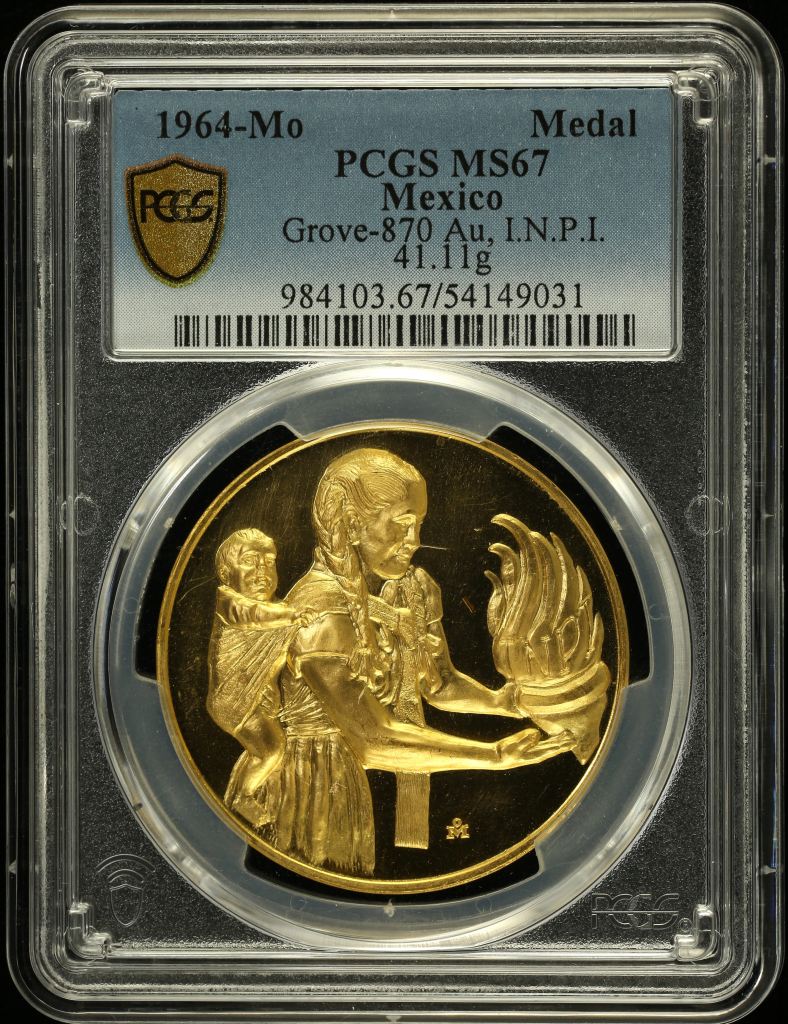 Medals & Tokens Modern Gold INPI Gold Medal 1964 Mo Grove-870 PCGS MS67 0152181