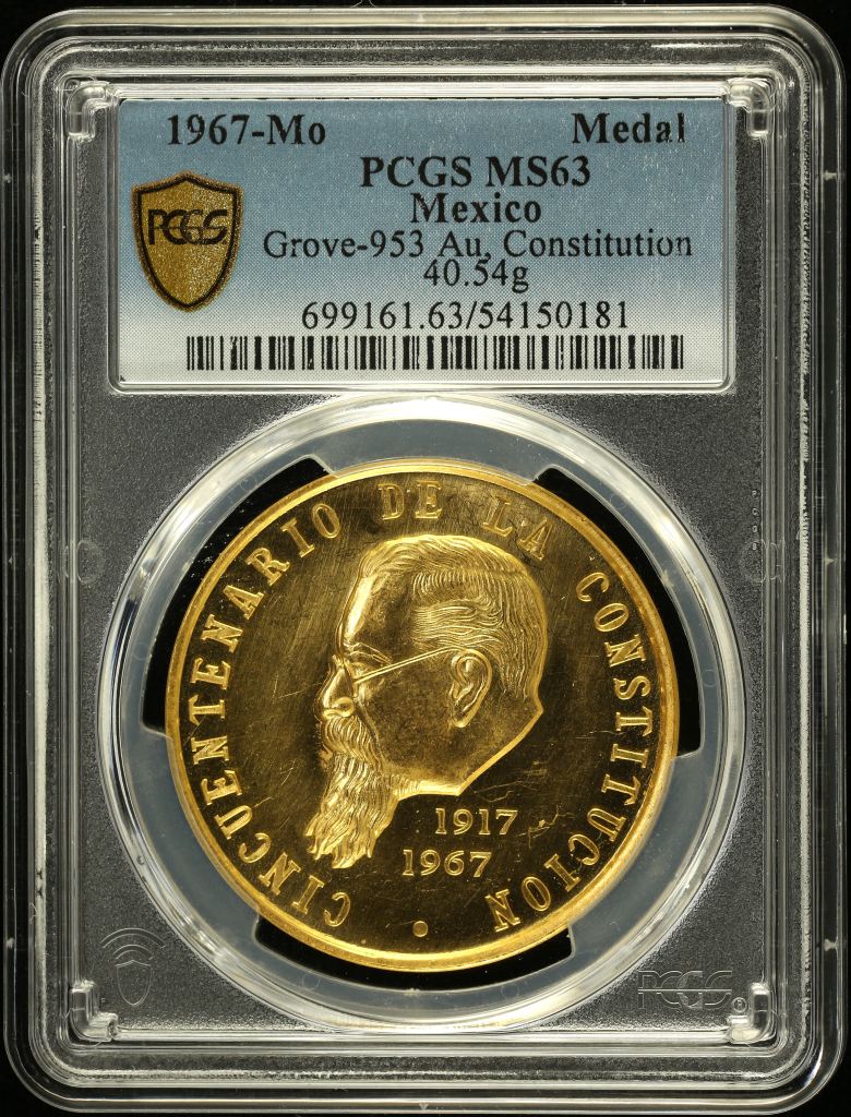 Medals & Tokens Modern Gold Constitution 50th Anniversary Gold Medal 1967 Mo Grove-953 PCGS MS63 0152183