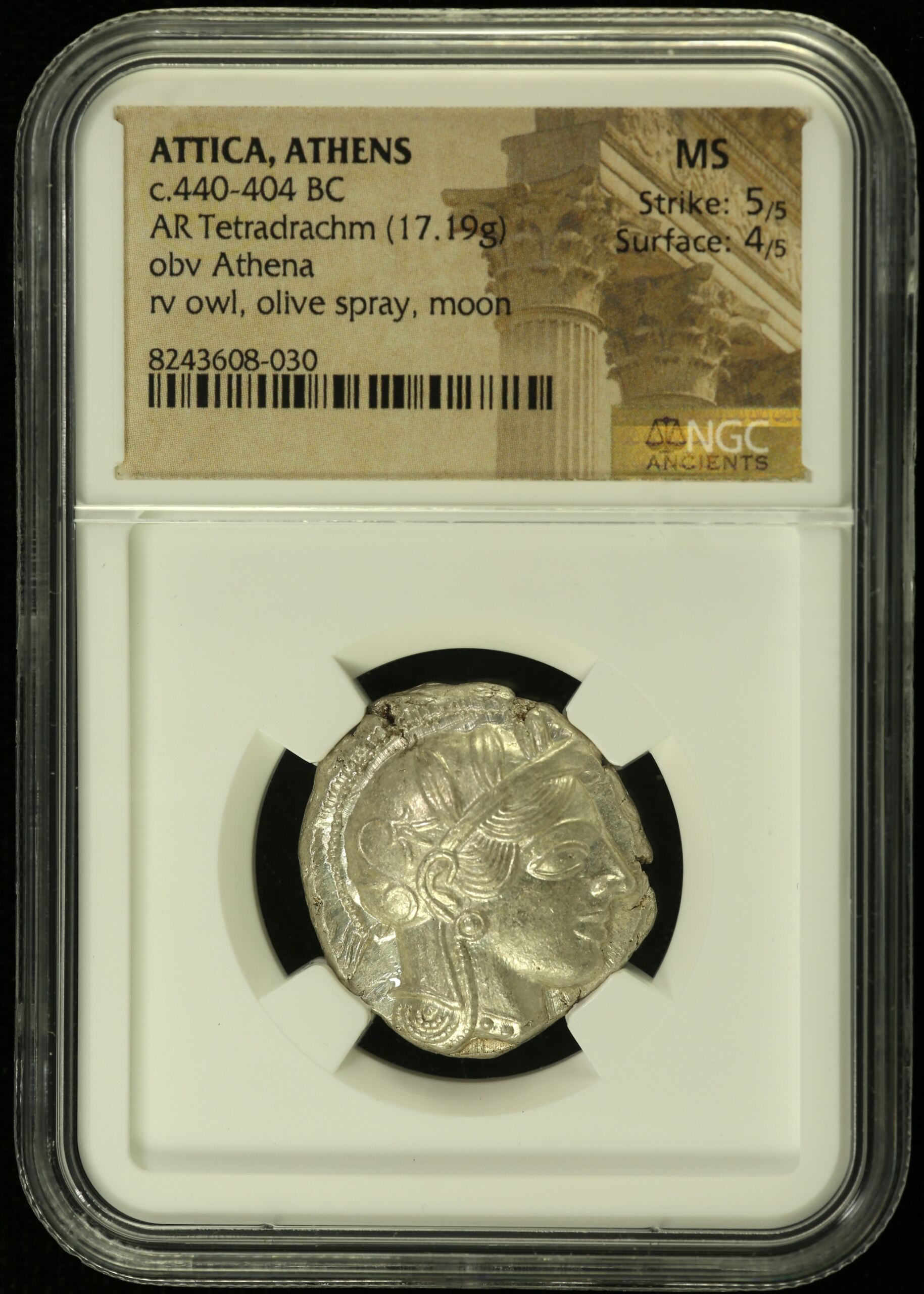 Attica Athens c.440-404 BC AR Tetradrachm NGC MS 0152441