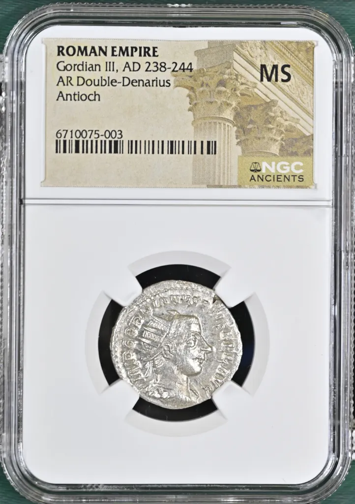 Roman Imperial Antioch Gordian III 238-244 AD AR Double-Denarius NGC MS 0152452