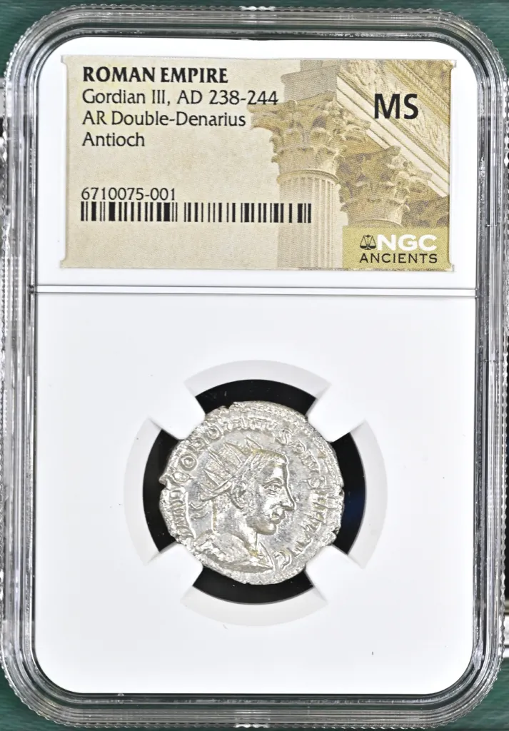 Roman Imperial Antioch Gordian III 238-244 AD AR Double-Denarius NGC MS 0152454