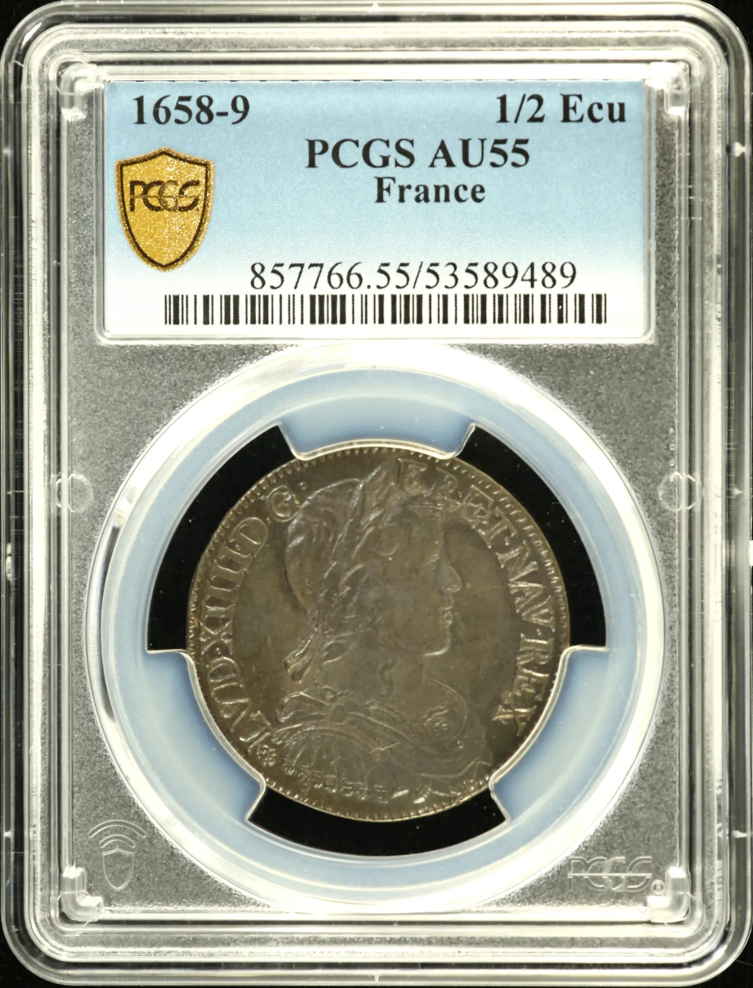 Europe France World Coins France 1/2 Ecu 1658 9 PCGS AU55 0152540 France 1/2 Ecu 1658 9 PCGS AU55 0152540